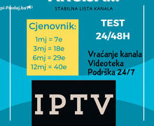 IPTV kanali VRHUNSKI FHD I HD KANALI 4K VIDEOTEKA 40e 12mj